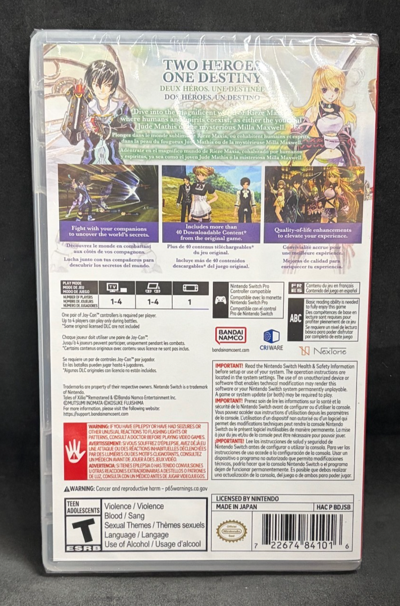 Tales of Xillia Remastered (Nintendo Switch) BRAND NEW