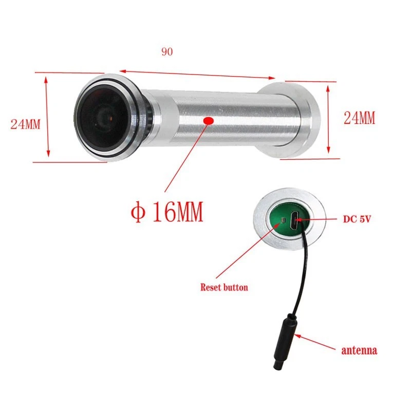 4K HD Wireless WiFi Door Peephole Camera Motion Detect Recording For Smartphone - Image 4 of 4