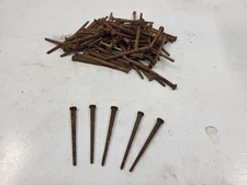 1lb Square Cut Nails 2 3/8" Long Vintage? Square Head? Rusty Approx 95