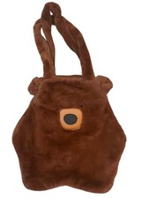 Little Girls Small Plush Brown Bear Shoulder Bag Purse Double Handles New