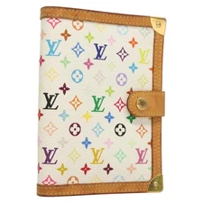 LOUIS VUITTON Multicolor Agenda PM Day Planner Cover White R21074 Auth 130058