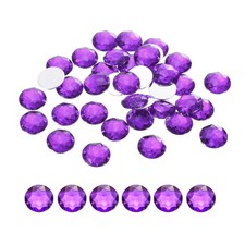 100Pcs Flat Back Round Acrylic Rhinestones 10mm SS45 Purple Crystal Rhinestones