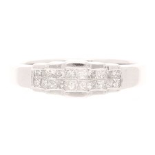 18Carat White Gold Princess Cut 0.50ct Diamond Cluster Ring (Size O) 5mm Widest