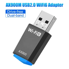 USB WiFi 6 Wireless Network Adapter for PC/Desktop, 900Mbps Dual Band 2.4G/5GHZ