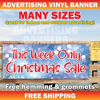 This Week Only Christmas Sale Advertising Banner Vinyl Mesh Sign Merry Xmas