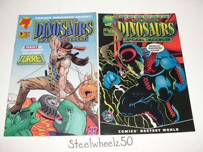 Dinosaurs For Hire #7 & 10 Comic Lot 1993 Malibu Turret X Tom Mason Mitch Byrd