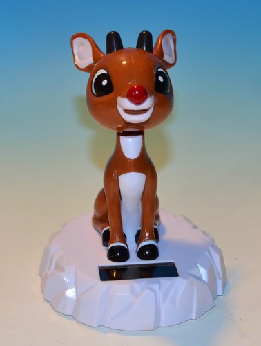 RUZ Solar Powered Bobblehead “ Rudolph the Red Nose Reindeer” 5 inch Figure - Picture 5 of 8