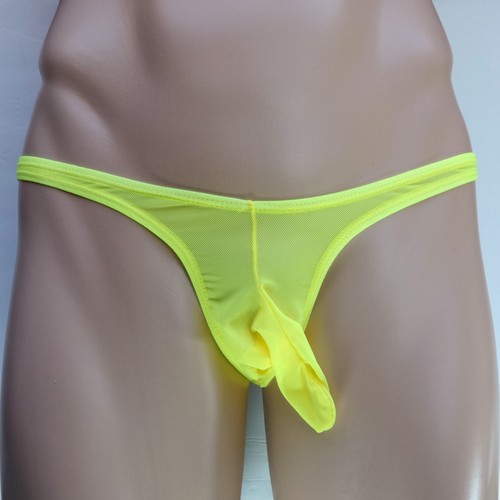 G2320 Hot Mens Sleeve Pouch Thong Mesh Stretchy Semi C-thru Sexy - Picture 8 of 17