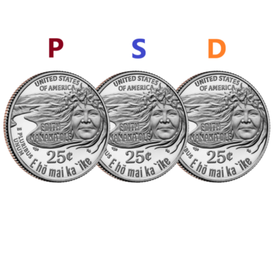 🇺🇸 US American Women Quarter Series 3-Coin Set, Edith Kanaka'ole