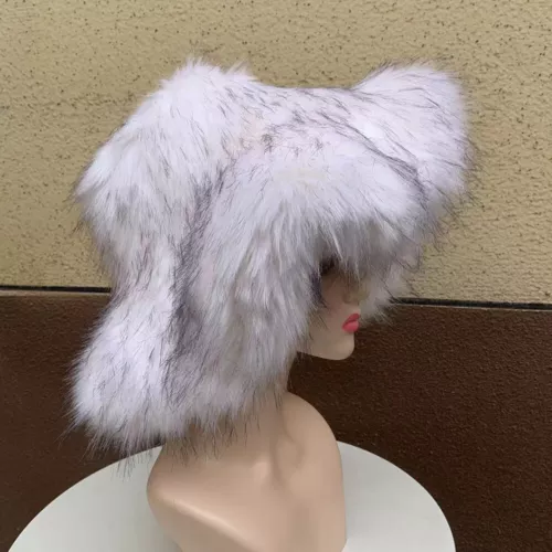 Invierno Mujeres Esponjoso Imitación Piel Cubo Sombrero Cálido Ala Ancha Sombreros de Pescador - Imagen 23 de 25