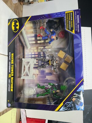DC Comics Wayne Tower Mayhem Action Figure Playset with Batman Superman & Lex