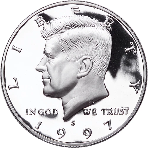 1997 S Silver Proof Kennedy Half Dollar - From Proof Sets - 90% Silver
