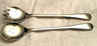 MINT PERFECT ITALY ITALIAN SILVER PLATE SALAD SERVERS SPOON FORK - FREE SHIP
