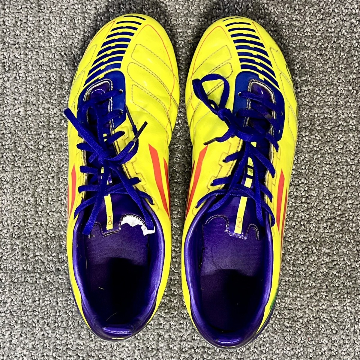 Adidas F50 F10 Traxion FG Football Soccer Cleats Yellow G40258 Mens Size US 12 Adidas F10 Yellow TRX HG – Classic Soccer Cleats main image 2