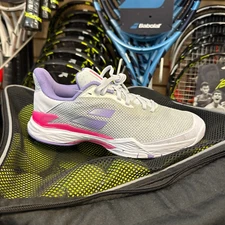 Babolat Jet Tere Women's All Court Tennis Shoes (White/Lavender) Multiple Sizes