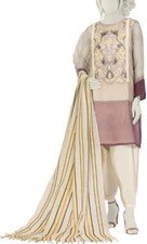 New Pakistani Shalwar Kameez Stitched J. 3 Piece PRET  Size: L 