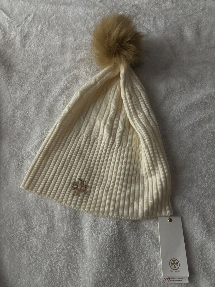tory burch beanie light cream new never worn with tags One  display picture 1