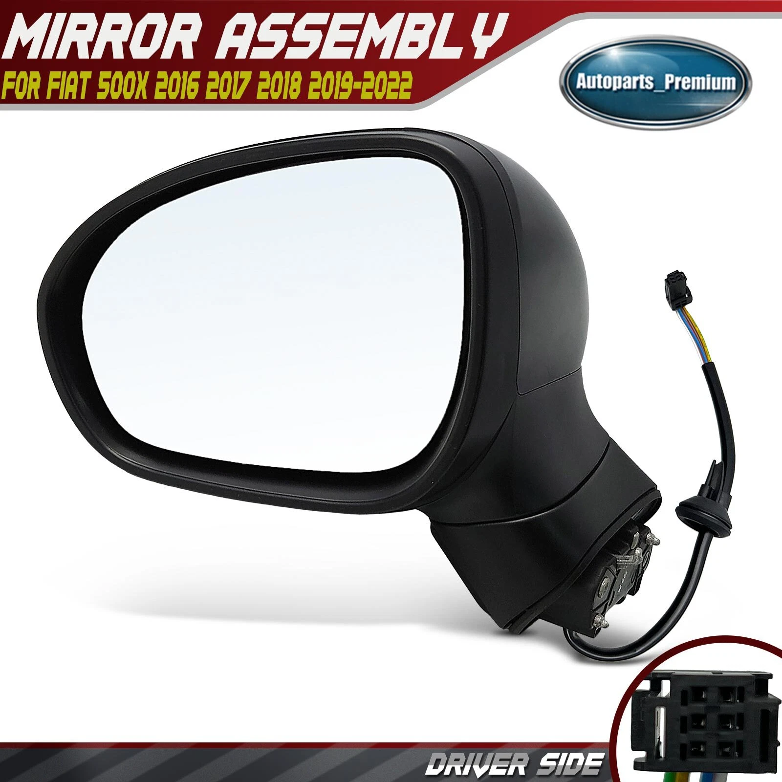 Driver Left Power Mirror Manual Fold Heated w/ Signal for Fiat 500X 2016-2022