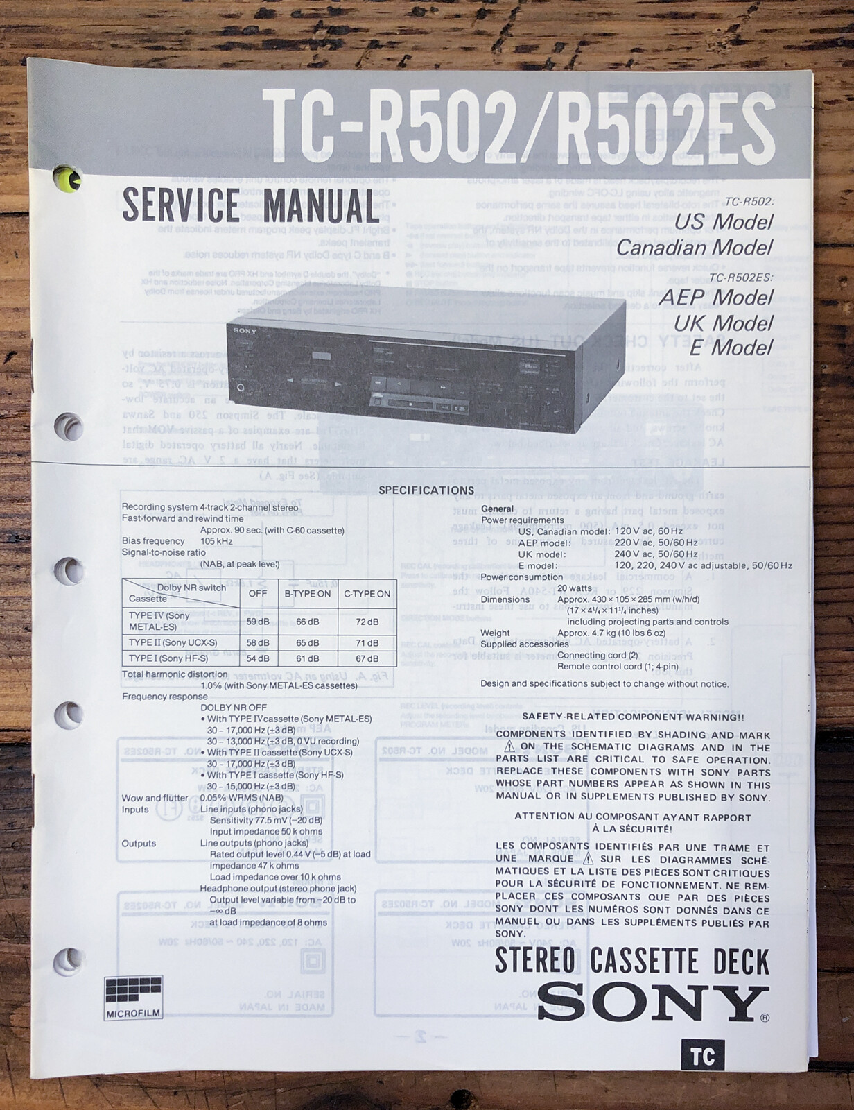 Sony TC-R502 vintage audio equipment - eBay listing photo 4