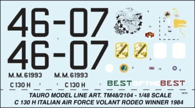 TAURO MODEL TM48/2104 LOCKHEED C-130H HERCULES STEERING WHEEL RODEO WINNER 1984 1:48