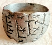 RARE ANCIENT SILVERED RING ROMAN LEGIONARY "FELIX" ENGRAVED