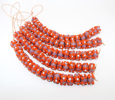 5 Strands Lamp Work Glass Beads 16mm Rondelle for DIY bracelets & necklaces