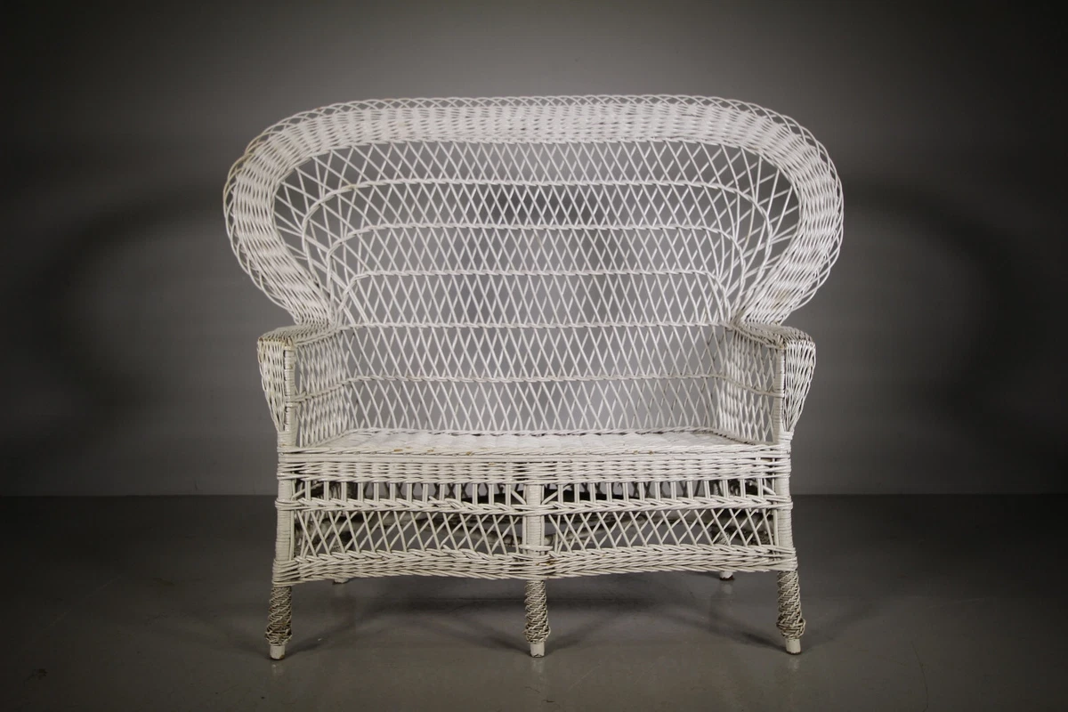 Vintage wicker settee deals
