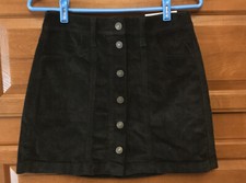NWT American Eagle Skirt Sz 2 black corduroy buttons stretch A-Line 1431