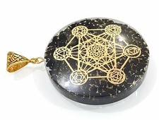 Tourmaline Metatron Healing Positive Energy EMF Protection Pendant With Cord
