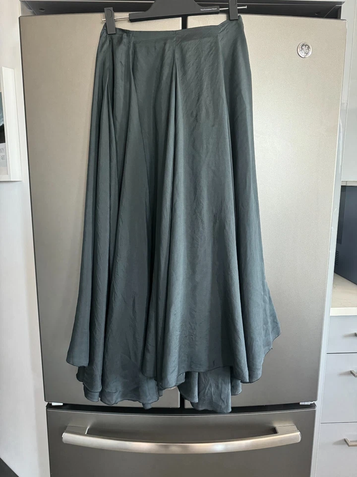 Falda Marc Le Bihan Azul Marino 100% Seda Hecha en Francia Talla 38 Foto 2 de 4