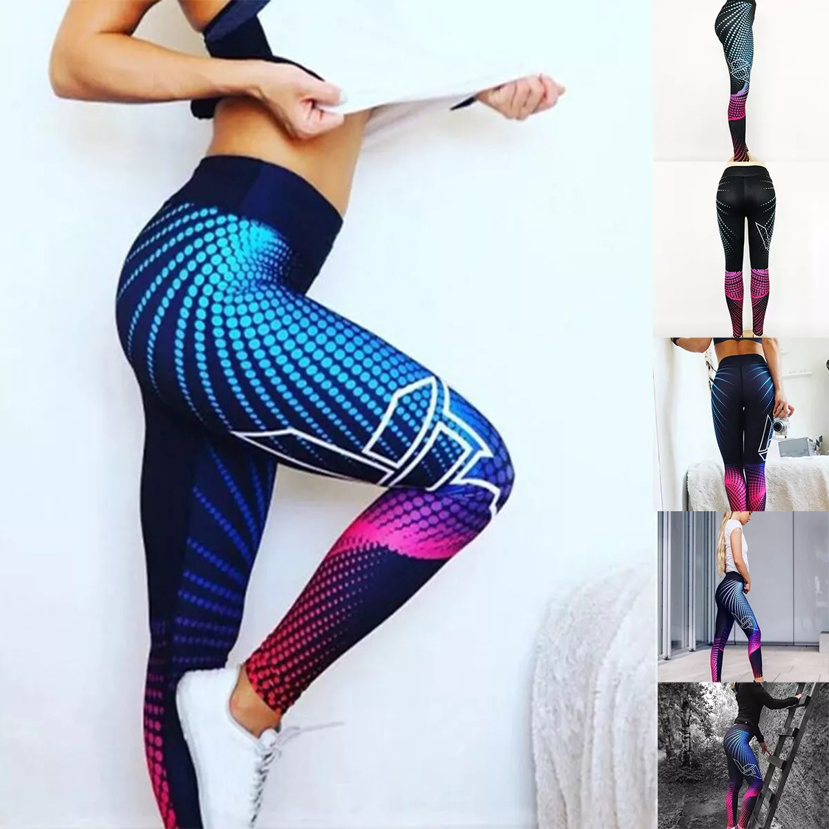 Women Leggings Exercise Workout Fitness Gym Stretch Waist Long Sexy Yoga  Pants