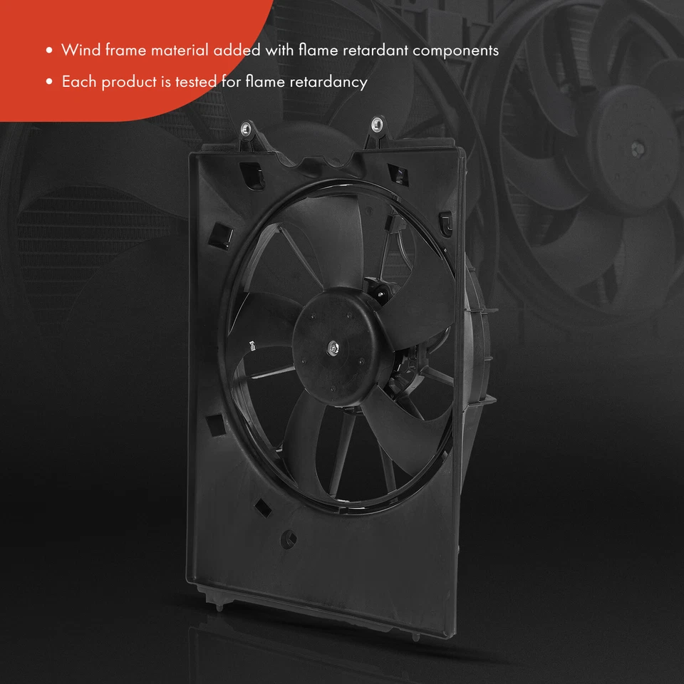 2x Conjunto de ventilador condensador de aire acondicionado izquierdo y derecho con cubierta para Honda Pilot Acura MDX Foto 4 de 4