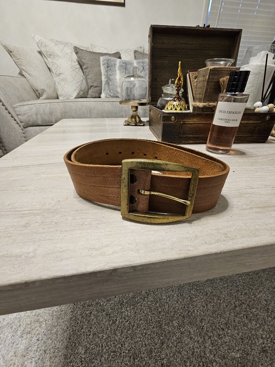 Paris Suede Leather Belt 46” Top Grain Cowhide Tan Minimalist Gold Buckle Beige Suede Belt With Gold Buckle - Mens Suede Belt Womens  main image 4