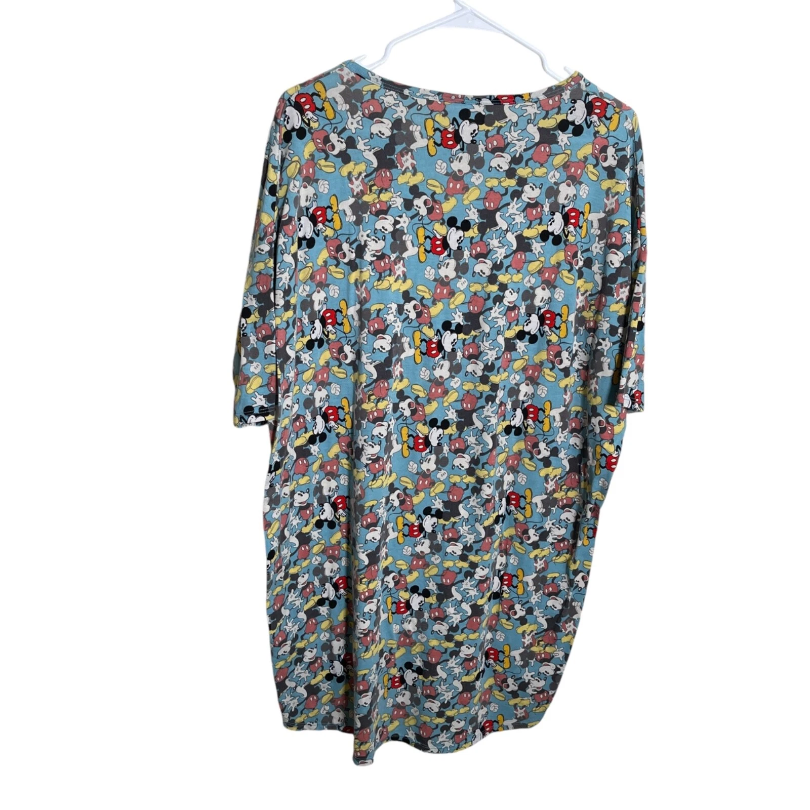 VETEMENTS Disney LuLaRoe Vestito Topolino Donna Piccolo Blu Manica Corta Alto Basso