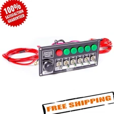 QuickCar 50-866 Black Plate, 6 Switches & 1 Button w/ Lights