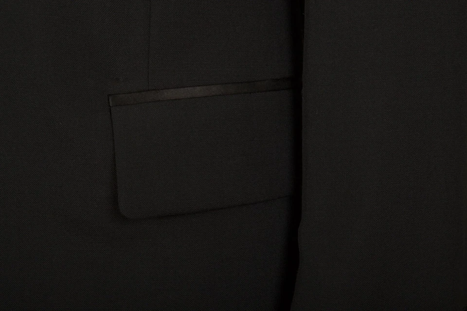 Черный обеденный костюм смокинг 4 изделия официальный вечер куртка брюки рубашка бант мужской - Изображение 3 из 4