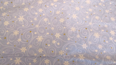 Cotton Fabric Snowflakes Gold Star on Light Blue ANDOVER FABRICS BTYx42*