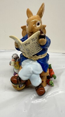 Easter-Spring Bunnies Porcelain Decorative Hinged Keepsake Box Grandpa Baby
