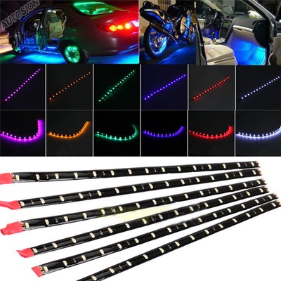 2/6PCS wasserdichte DC 12V Motor LED Streifen Unterbodenleuchten für Motorrad