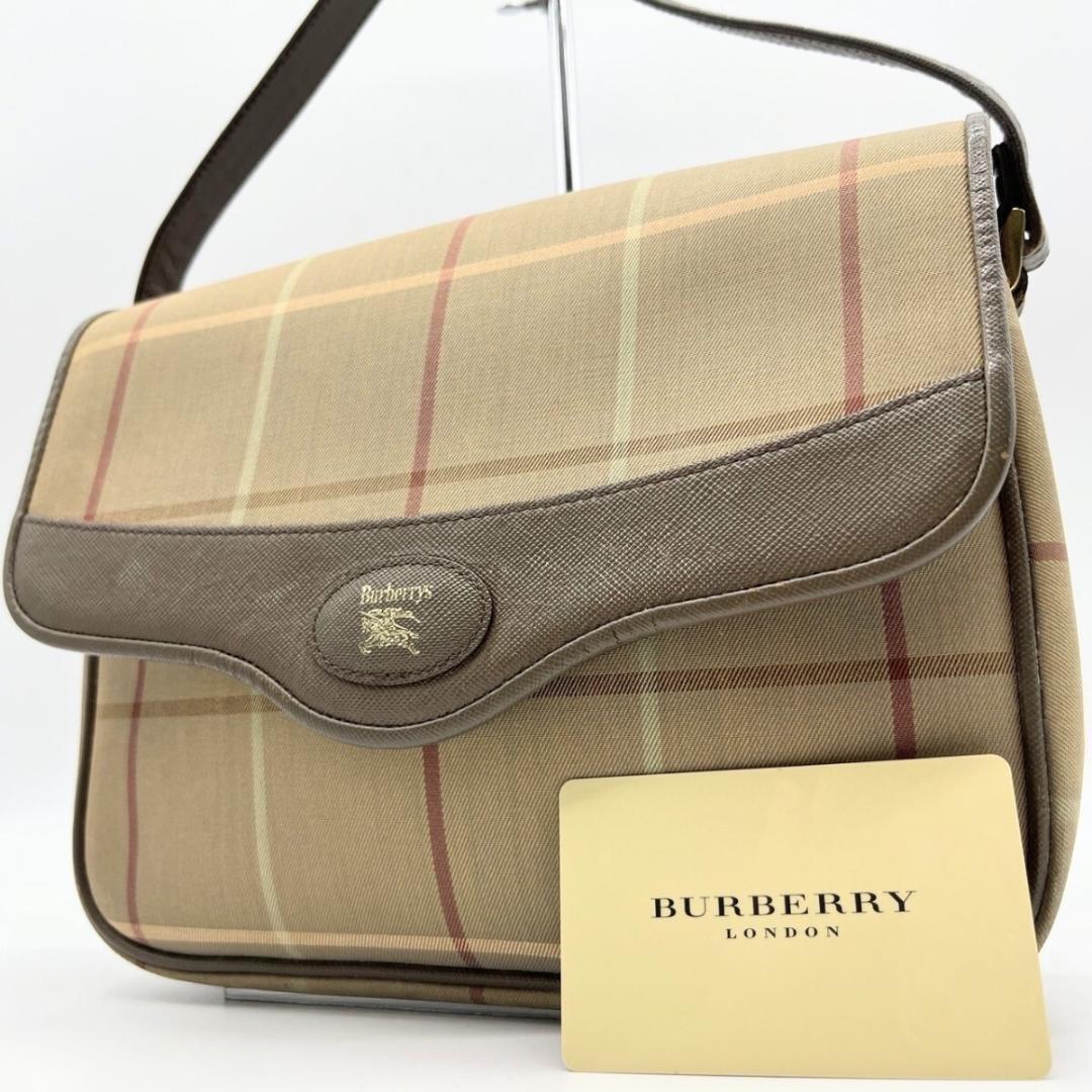 Burberry Shoulder Bag Nova Check Canvas Beige Authentic F1205353