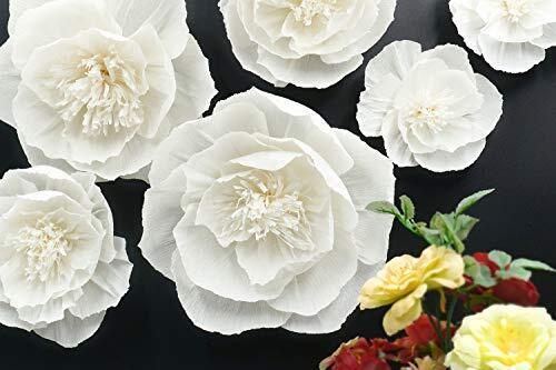 White Paper Flower Decorations for Wall Birthday Party Backdrop Wedding Baby ...