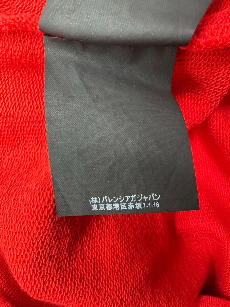Felpa con cappuccio Balenciaga Logo 2017 100th Limited rossa taglia S lunghezza 25 5" ottima JP