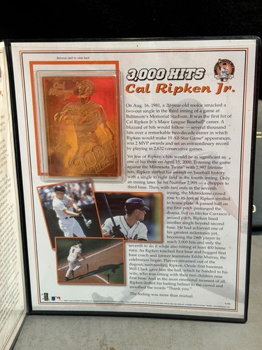 Cal Ripken Jr. 22kt/24kt Gold Milestone Cards - Danbury & Authentic Images + COA - Picture 6 of 13