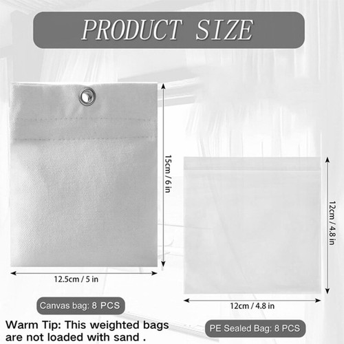 Pack of 8 Portable Outdoor Drapery Weights for Outdoor and Bathroom Curtains - Picture 8 of 8