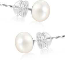 Valentine Gifts for Women Teen Girls Small Pearl Earrings,Handpicked Freshwater