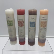 Crystal Journey Herbal Magic Pillar Candles: Reiki Charged 7" Candles Lot Of 4