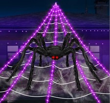 Halloween Decorations Outdoor Spider Web Lights, 23Ft 350 LED Light up Spider We