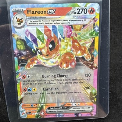 Pokémon Flareon EX Prismatic Evolutions Holo Card 14/131 Surprise Box Exclusive