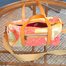 Burberry Floral Multicolor Satchel Top Handle Zip Bag Detachable Strap
