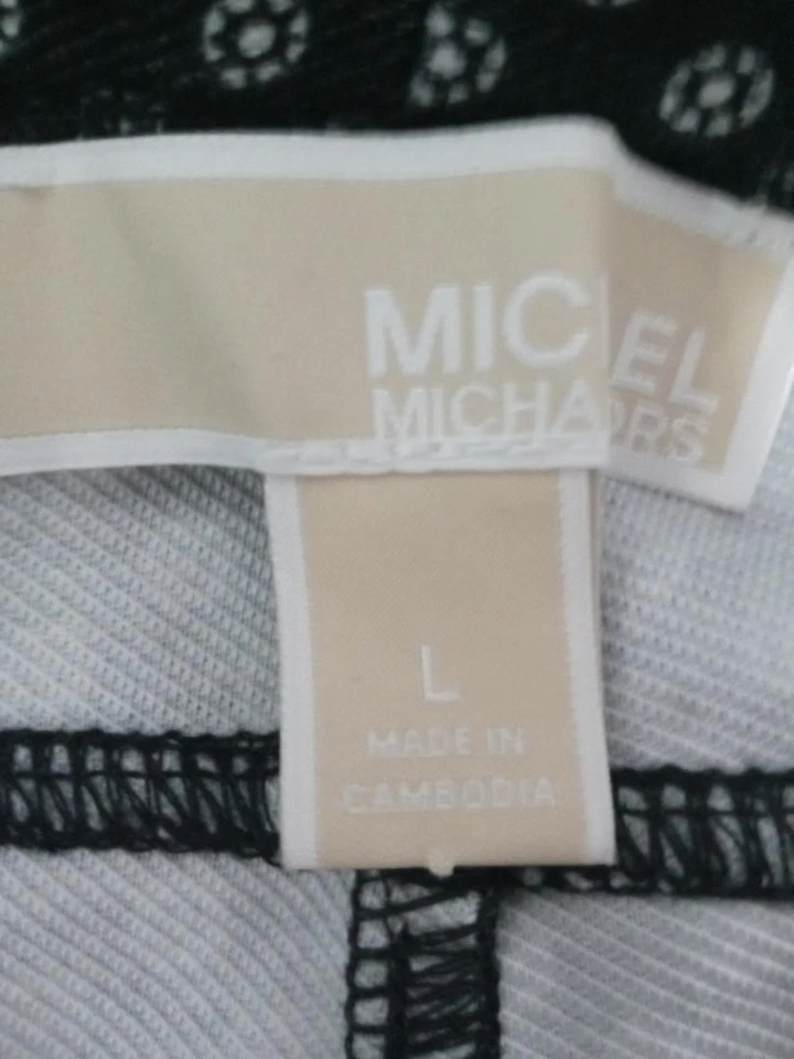 Pantalones para mujer MICHAEL KORS grandes negros grises pierna ajustada elástico tejido logotipo Foto 4 de 4